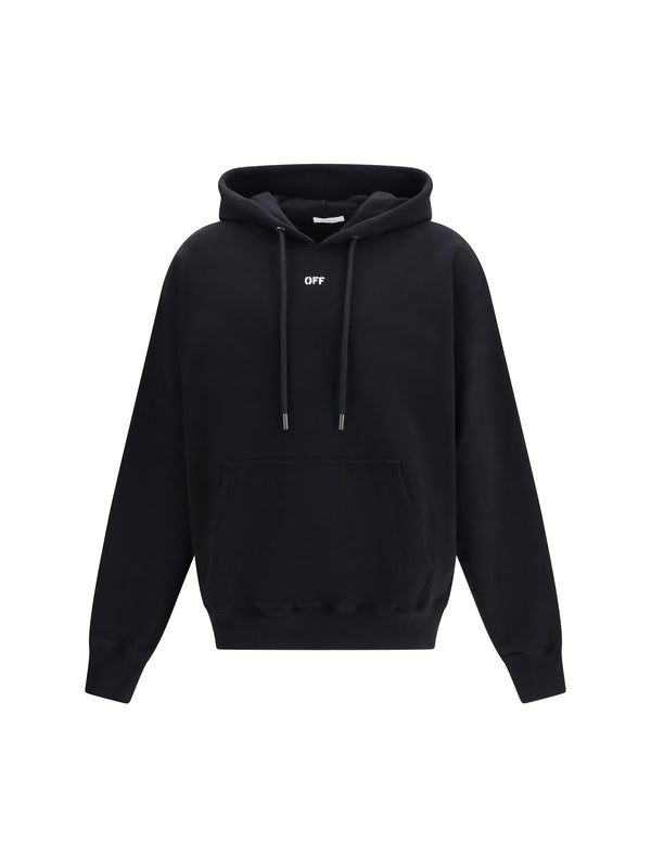 Off-White 100% cotton hoodie in black
