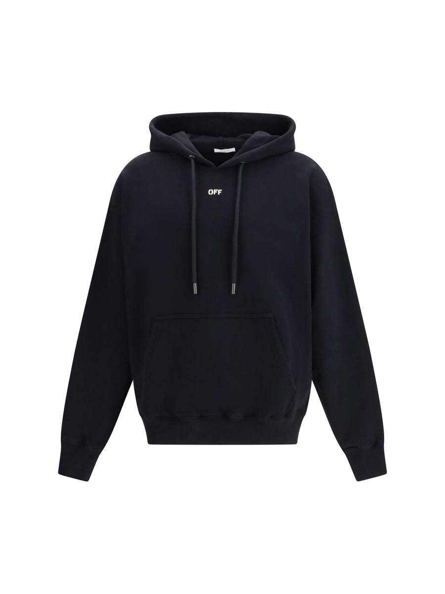 Off-White 100% cotton hoodie in black