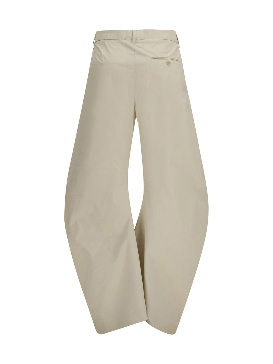 Tailored Trousers Light Beige Cotton