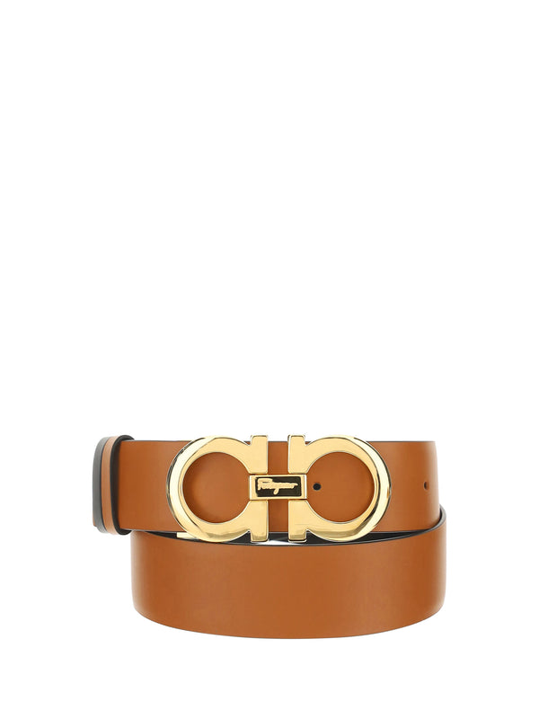 Ferragamo 100% Calf Leather Bos Taurus belt in brown