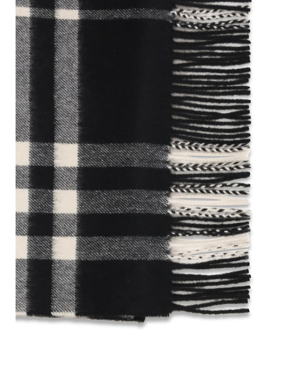 Scarf Embroidered Cashmere Black-Calico Black/calico (capra Hircus)