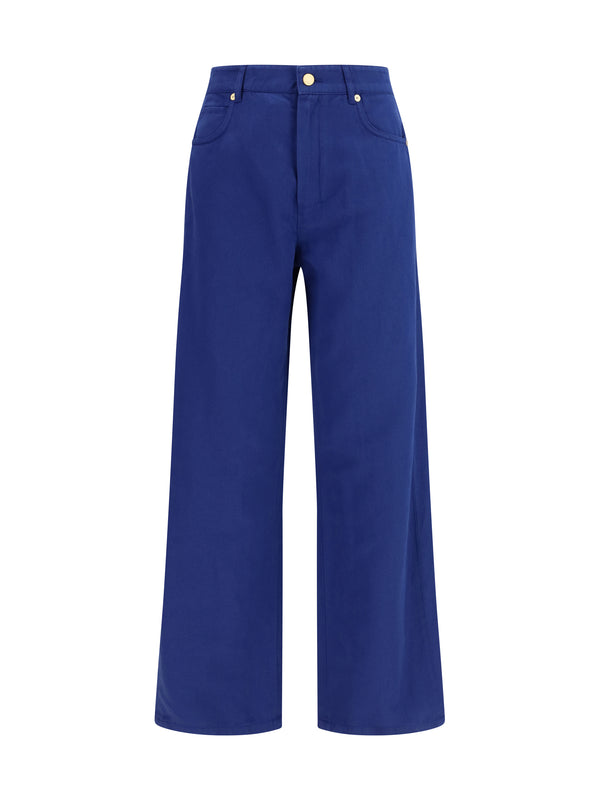 'S Maxmara 59% cotton trousers in blue