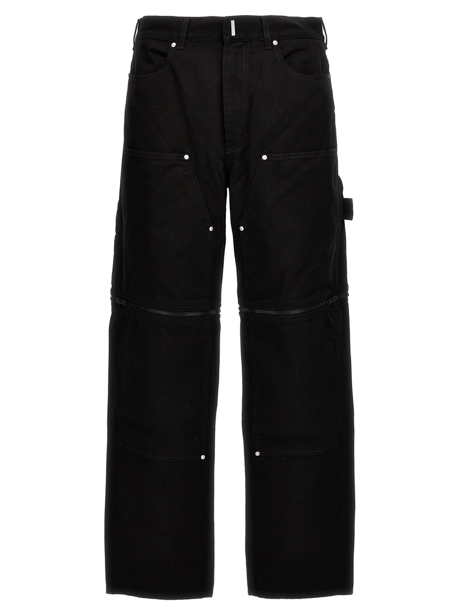 Givenchy Zip-Off Carpenter Denim Cargo Pants — Black
