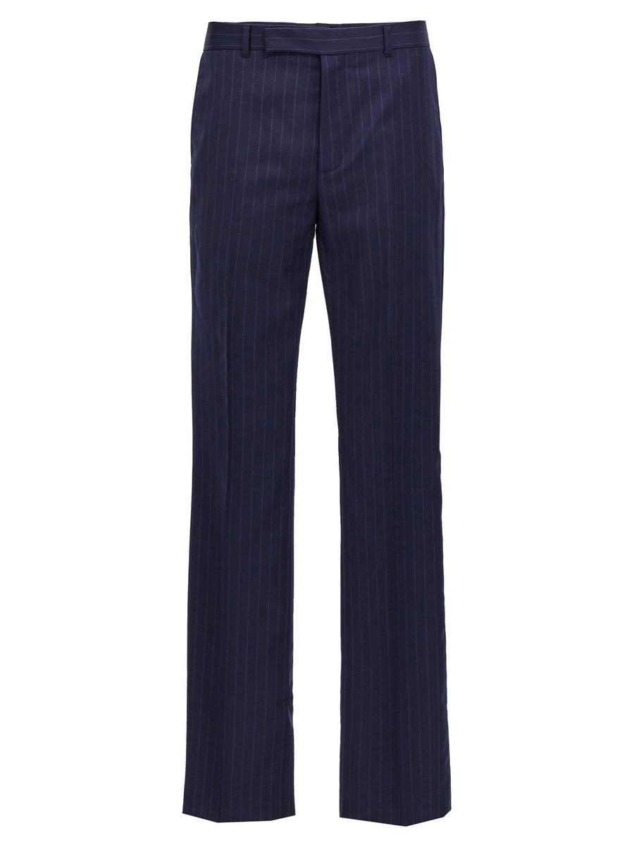 Givenchy Pinstripe Wool Trousers — Navy