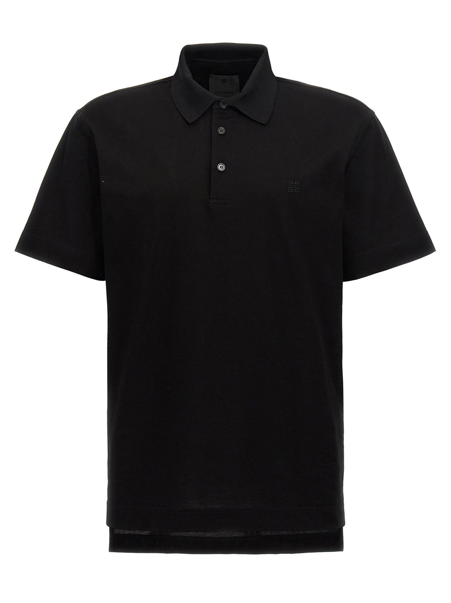 Givenchy Logo-Embroidered Piqué Cotton Polo Shirt — Black