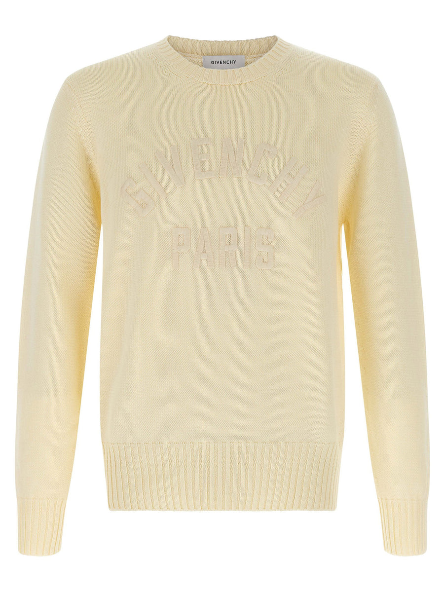 Givenchy Logo-Embroidered Cotton Sweater — Cream