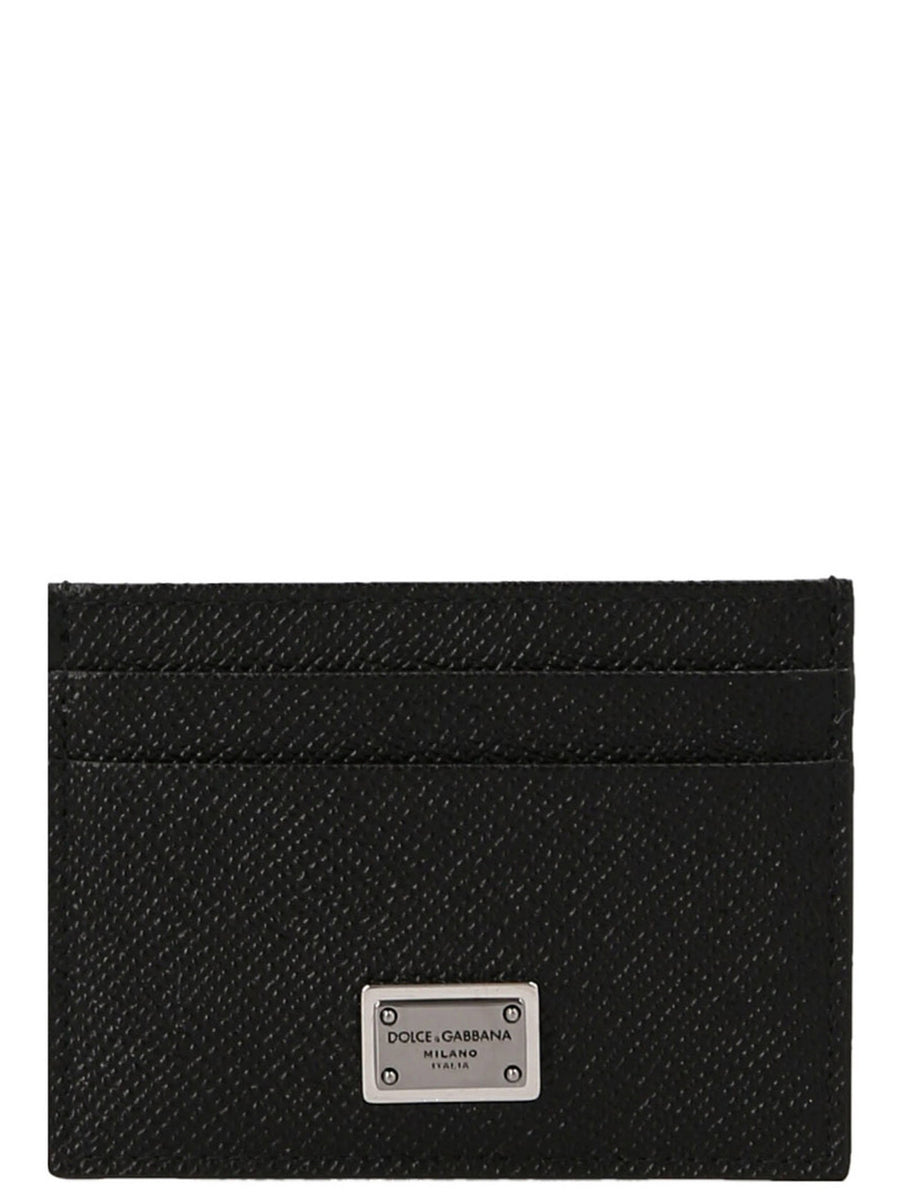 Dolce & Gabbana Dauphine Leather Card Case — Black