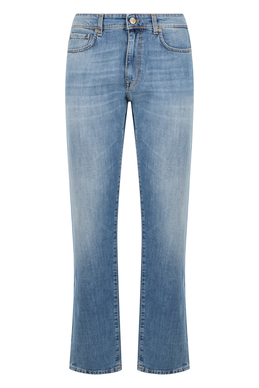 Jeans Regular Fit Light Blue Denim Purple Cotton & Straight-leg