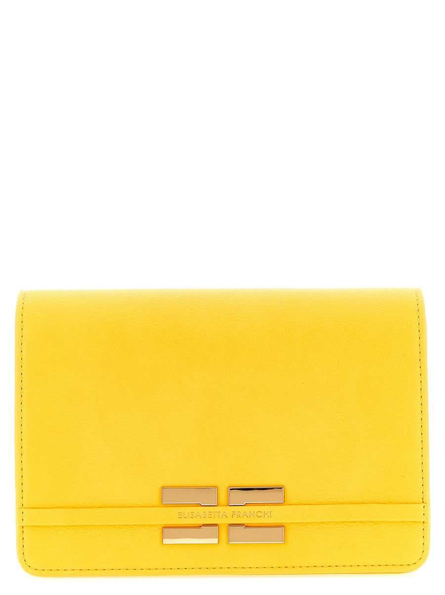 Elisabetta Franchi Leather-Effect Shoulder Bag — Yellow