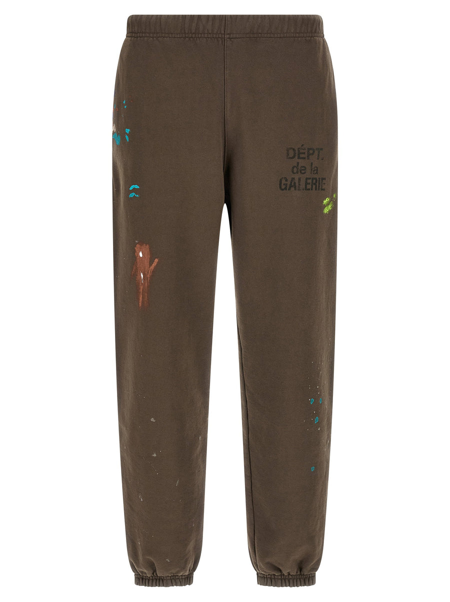 Gallery Dept. Hand-Painted French Logo Joggers — brown