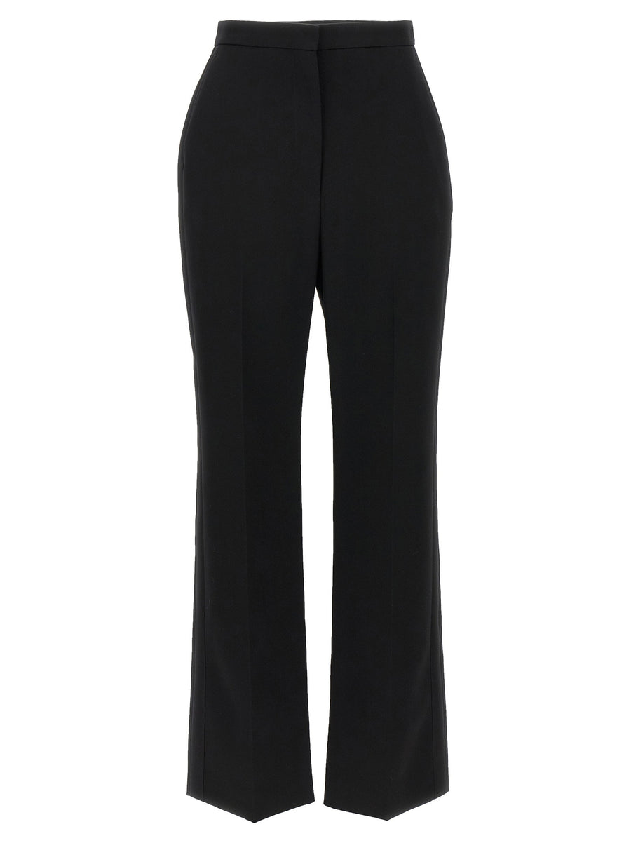 Givenchy Satin-Trimmed Grain de Poudre Wool Trousers — Black