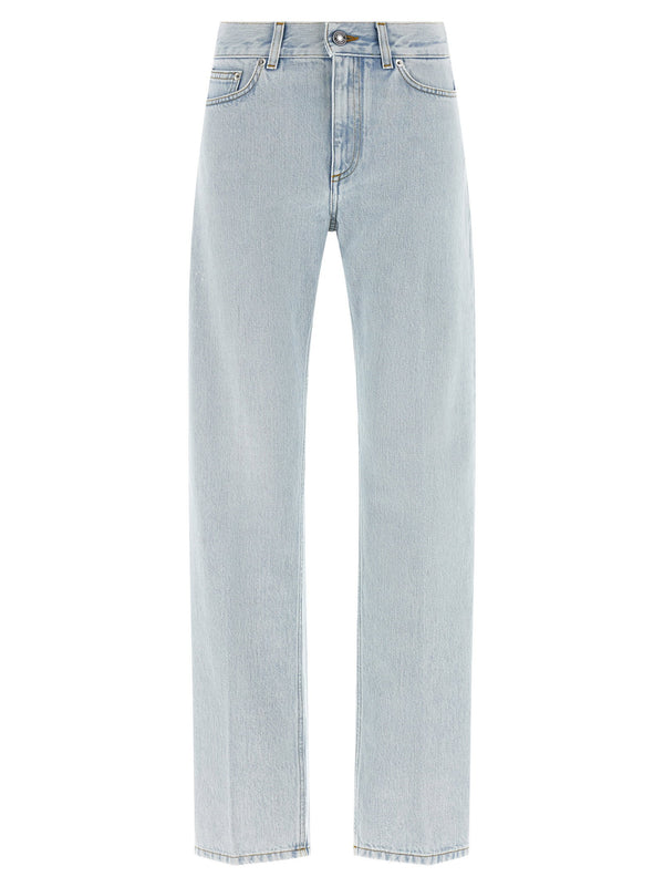Givenchy Light-Wash Straight-Leg Jeans — Blue