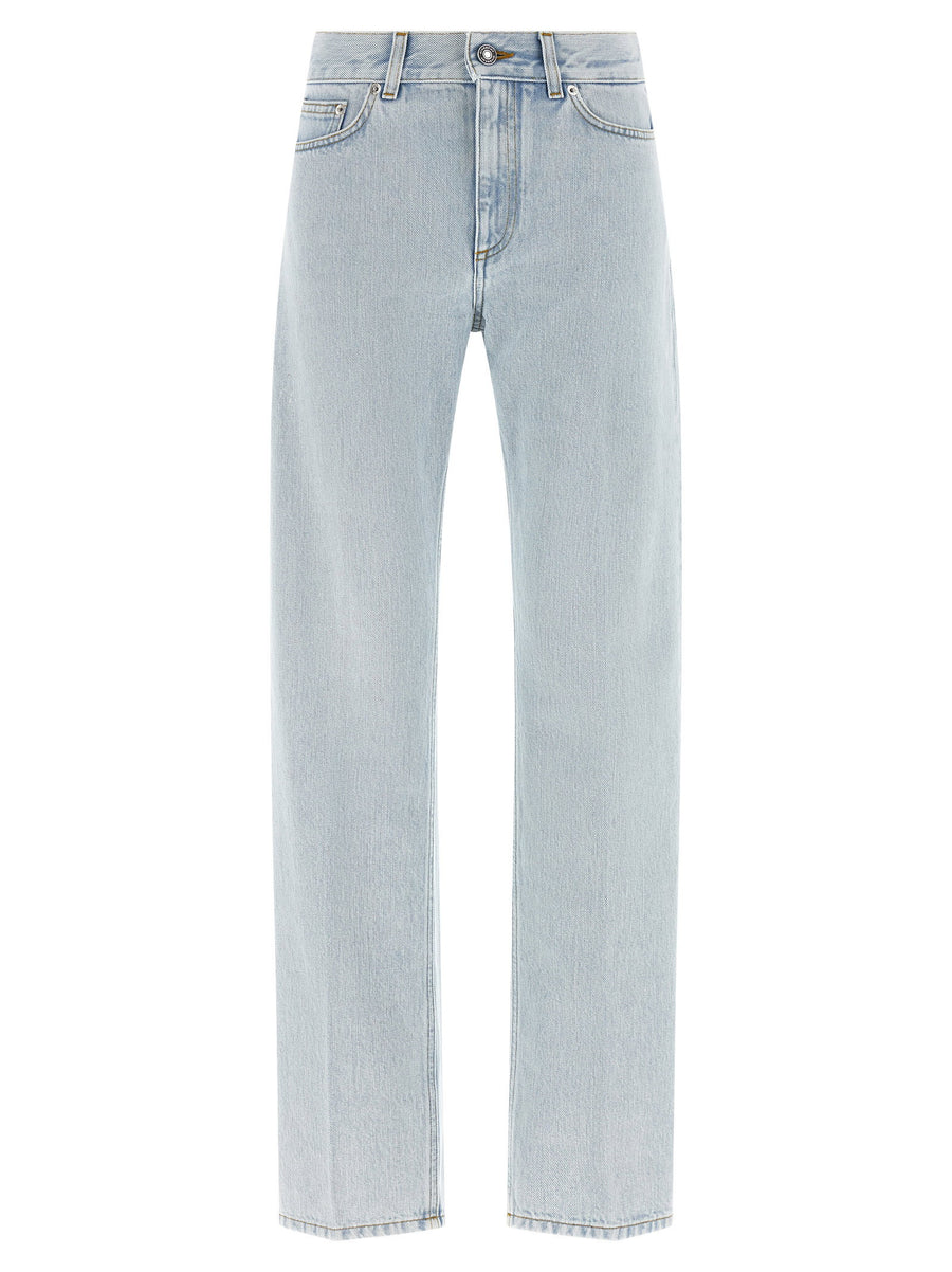 Givenchy Light-Wash Straight-Leg Jeans — Blue
