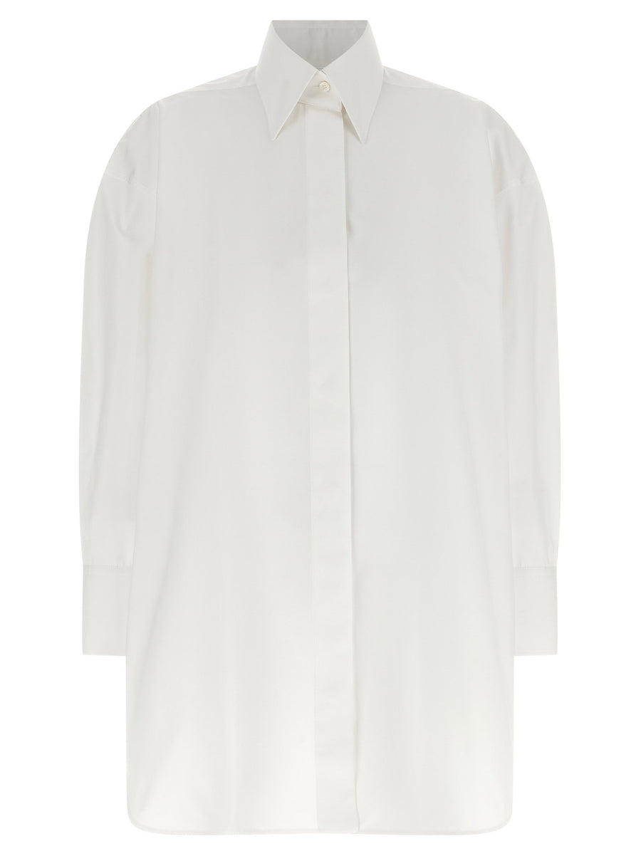 Givenchy Asymmetric Cotton Poplin Shirt — White