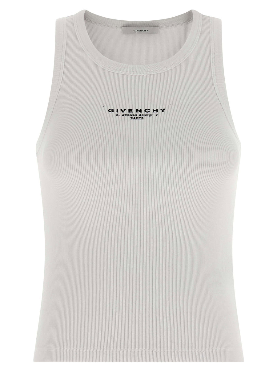 Givenchy Logo-Embroidered Tank Top — White