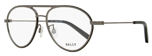 Bally BY5013H Metal/Acetate/Leather eyeglasses in gunmetal