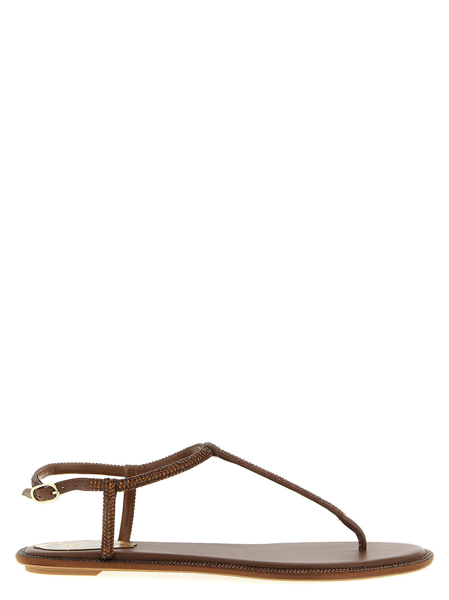 René Caovilla Diana Sandals — Brown