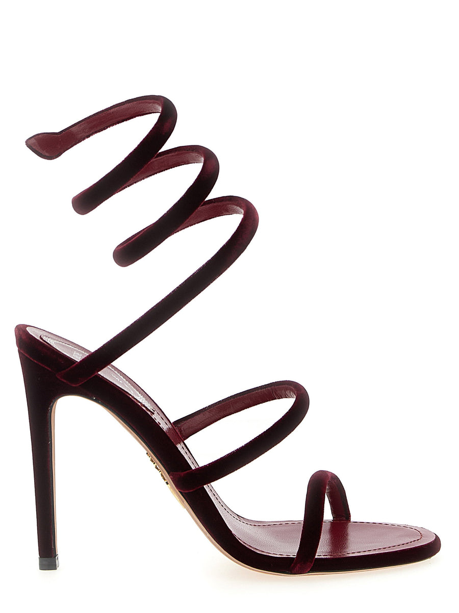 René Caovilla Cleo Heel Sandal — Burgundy