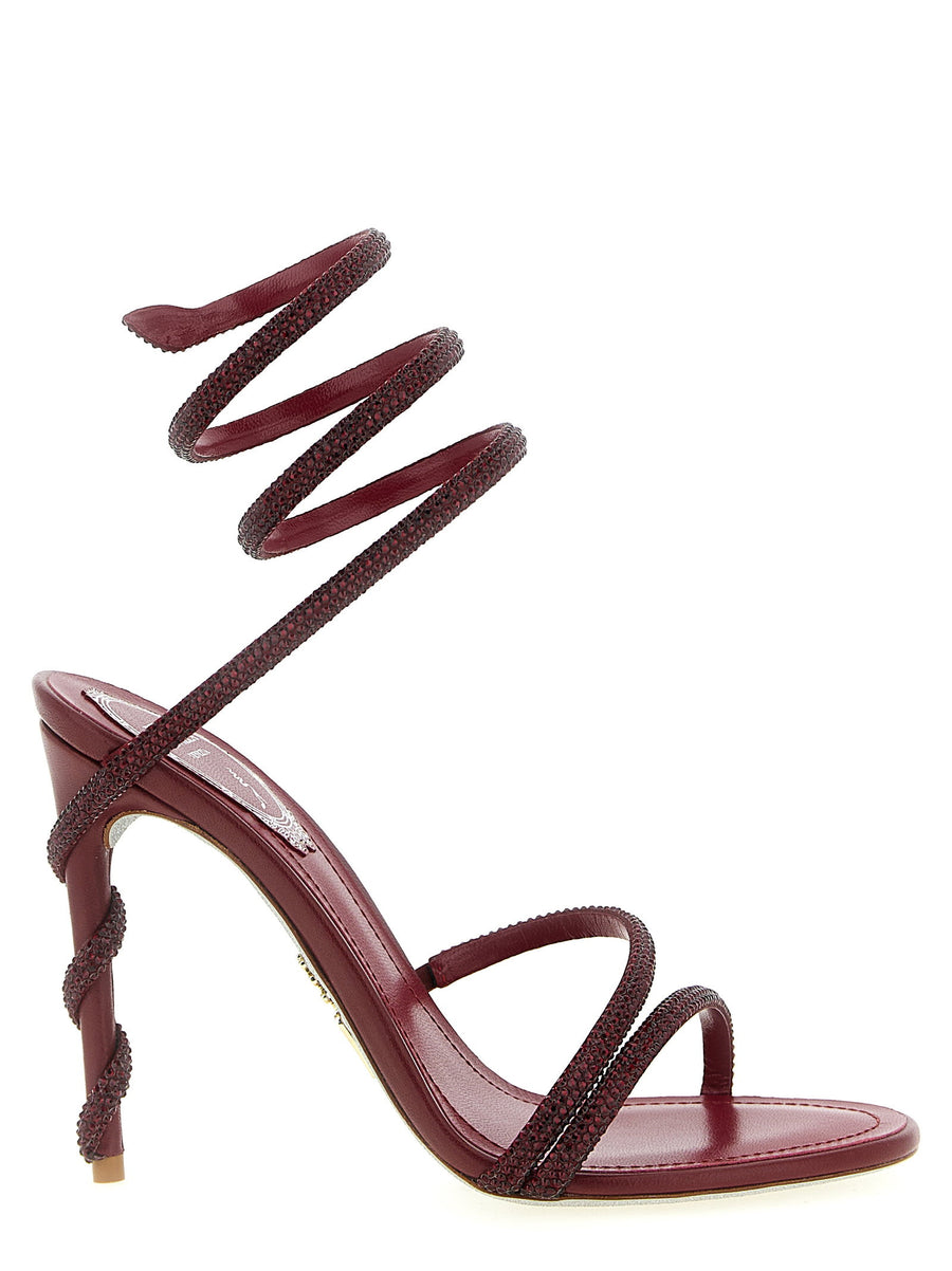 René Caovilla Margot Heel Sandal — Burgundy