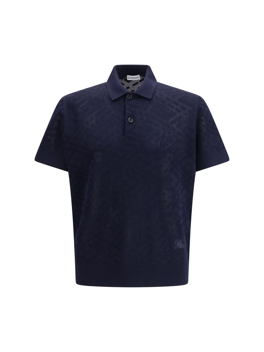 Check Wool Polo Silhouette Blue Shirts