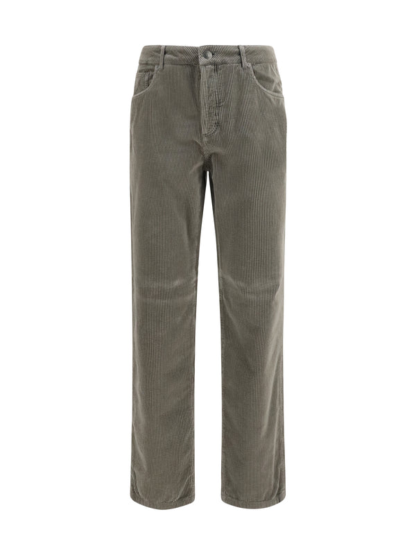 Brunello Cucinelli 97% Cotton trousers in gray