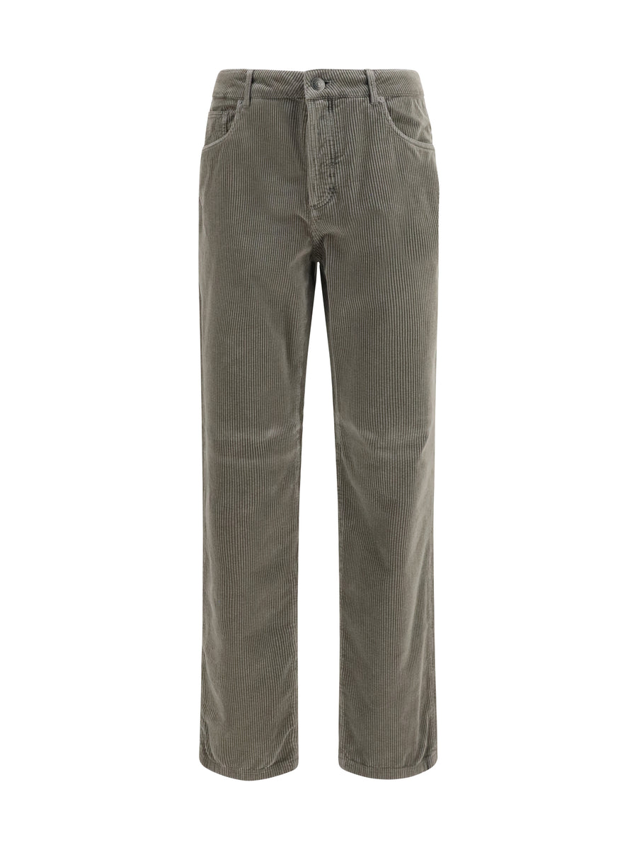 Brunello Cucinelli 97% Cotton trousers in gray