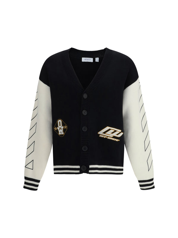 Off-White 100% cotton cardigan in black