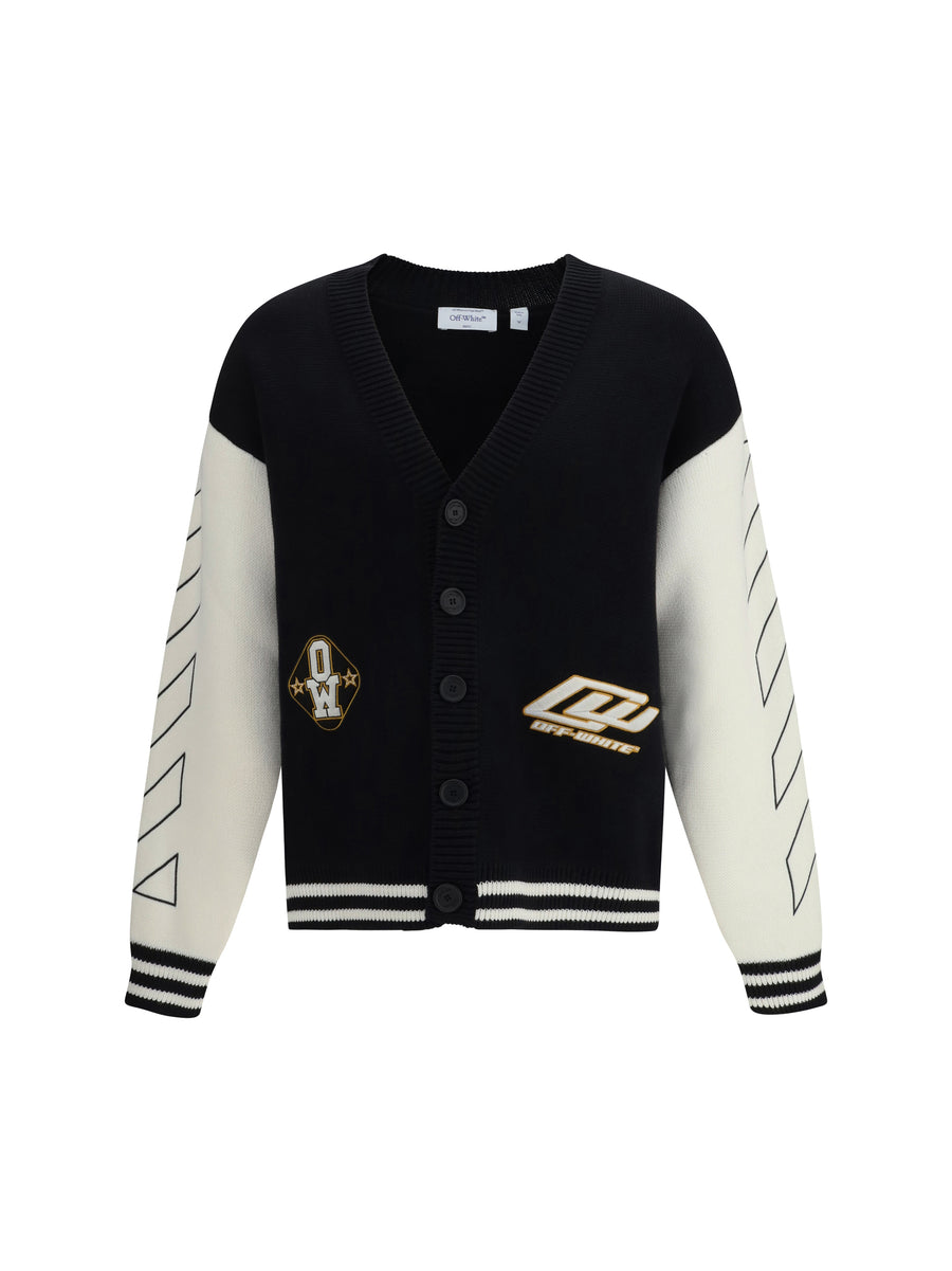 Off-White 100% cotton cardigan in black
