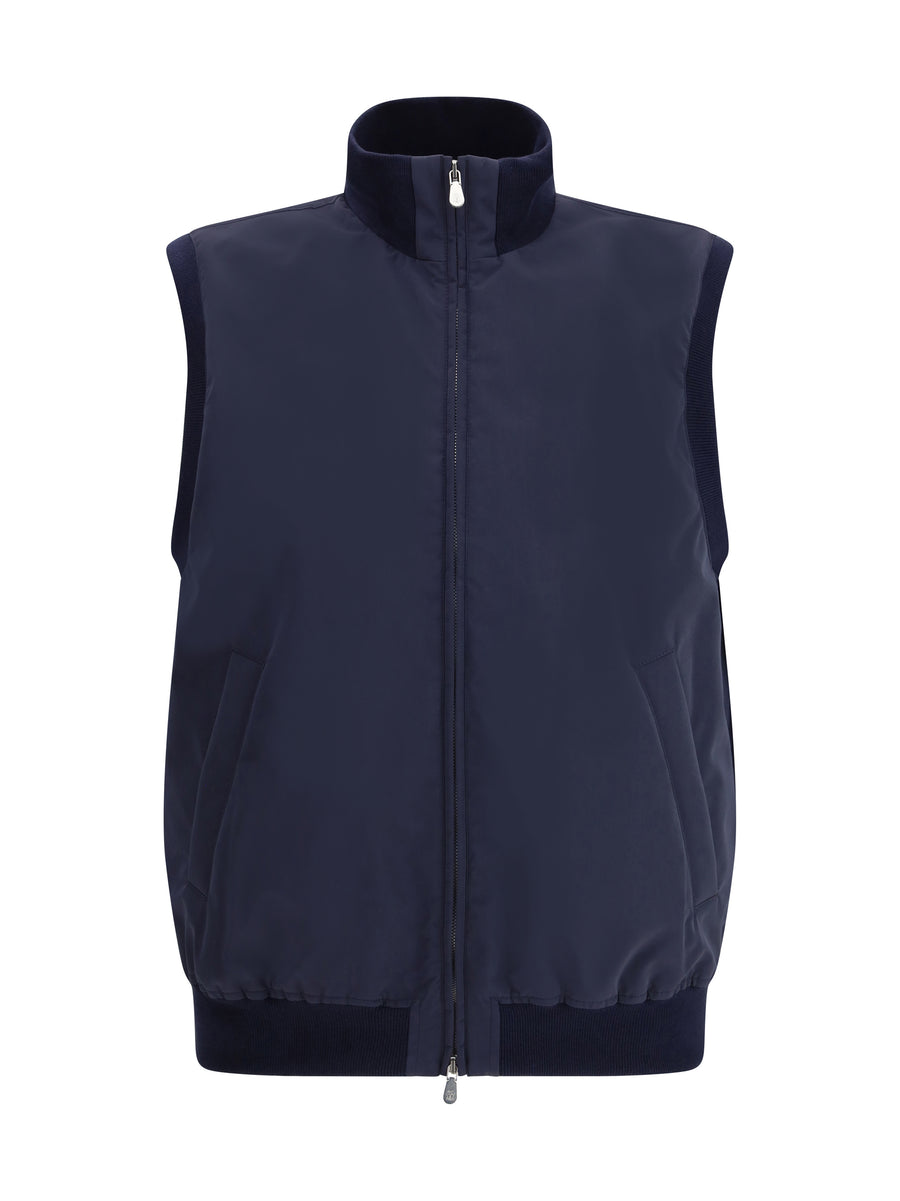 Brunello Cucinelli 70% Polyester vest in navy