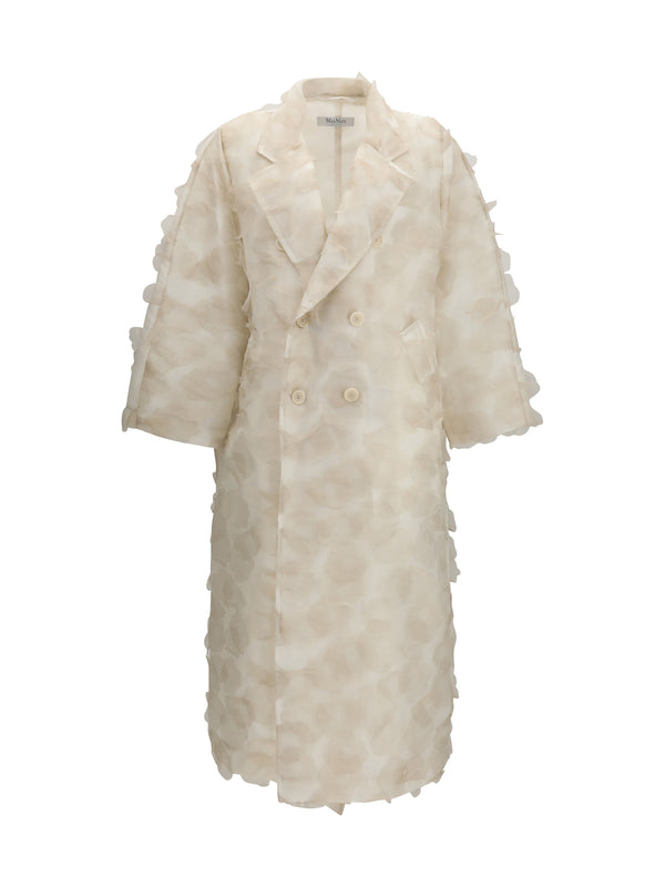 Max Mara 100% Silk coat in beige
