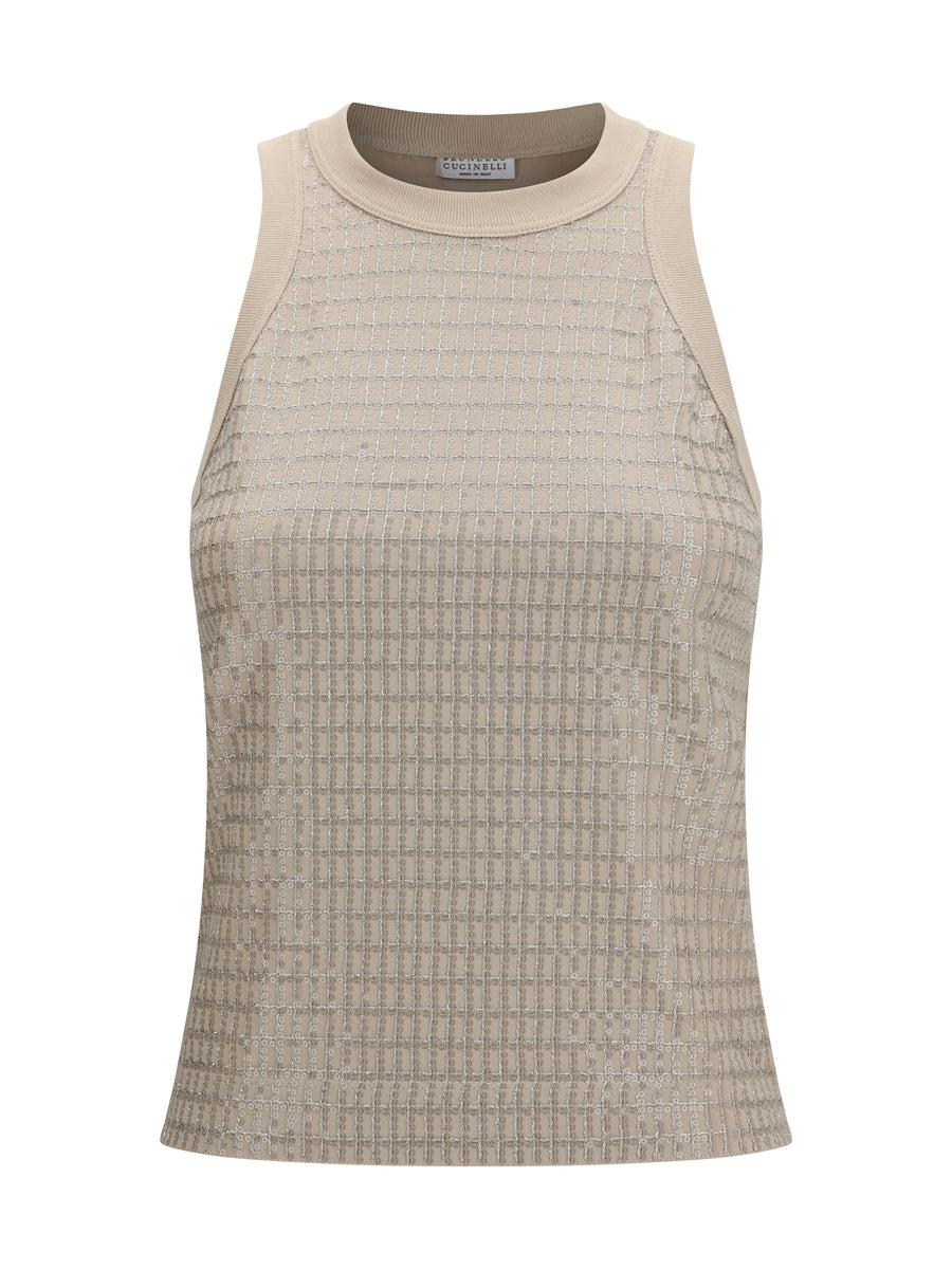 Top Cotton With Luminous Embroidery Talco Cotton; Elastane
