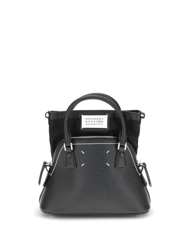 Maison Margiela 100% Calf Leather Bos Taurus top handle bag in black