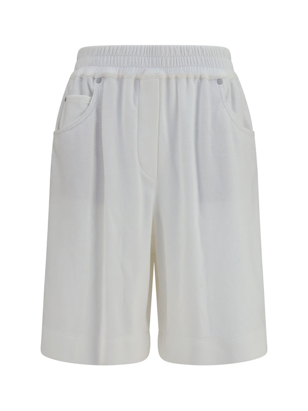 Brunello Cucinelli 100% Cotton bermuda shorts in white