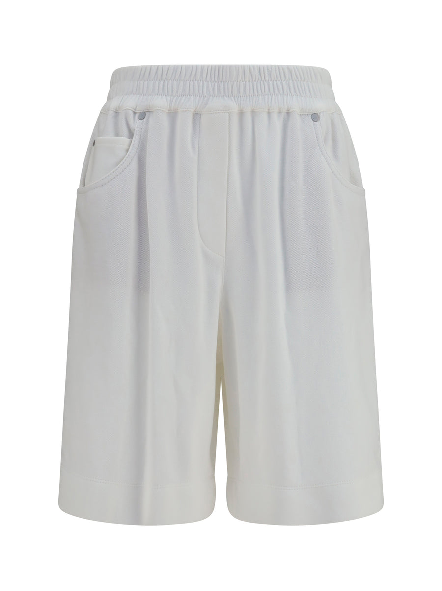 Brunello Cucinelli 100% Cotton bermuda shorts in white