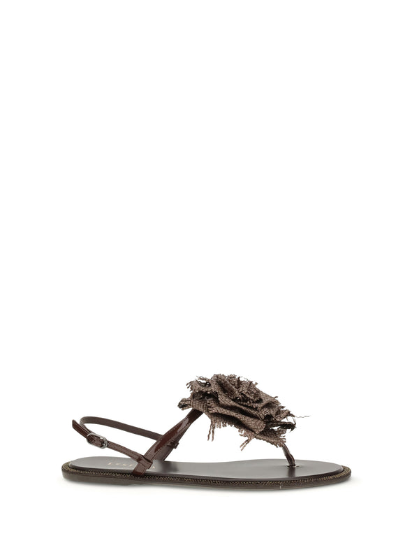 Le Silla 100% calf leather Bos Taurus sandal in brown
