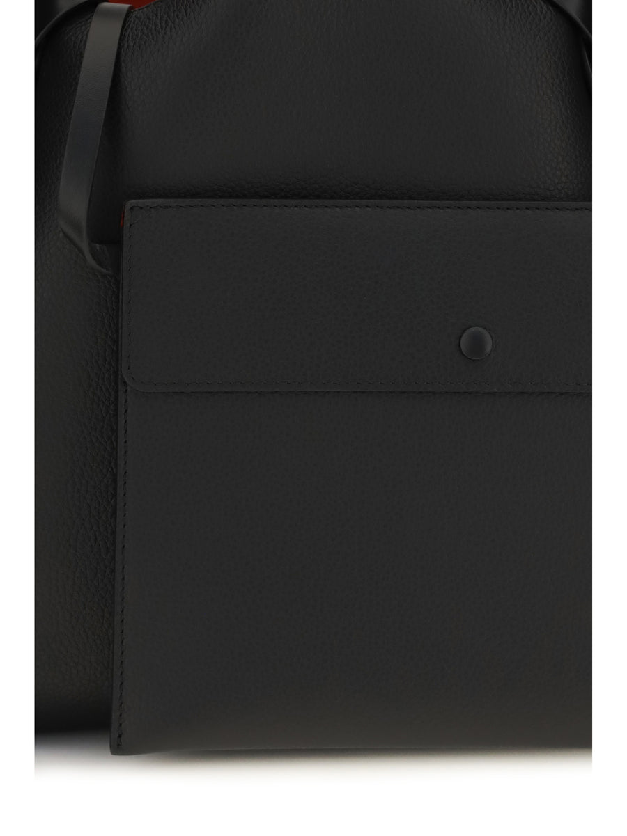 Tote Bag Bettina Black Calf Leather Shoulder