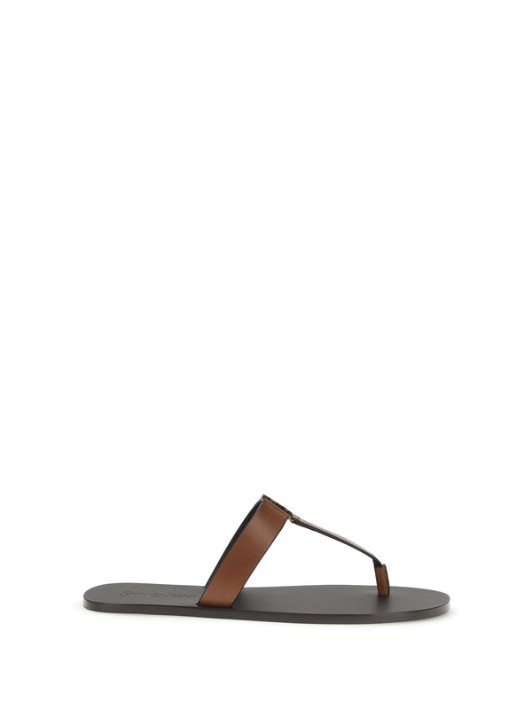 Saint Laurent Upper: 100% calf leather; Sole: 100% calf leather sandals in brown