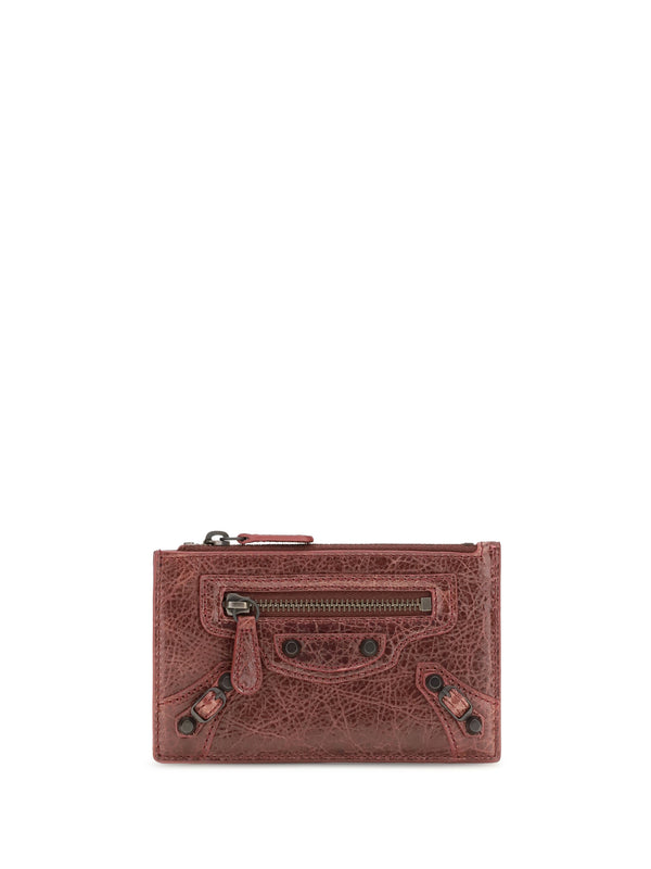 Balenciaga 100% Lambskin card holder wallet in red