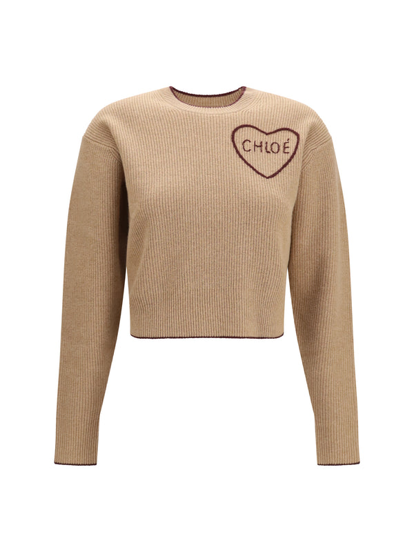Chloé 70% Merino wool sweater in beige
