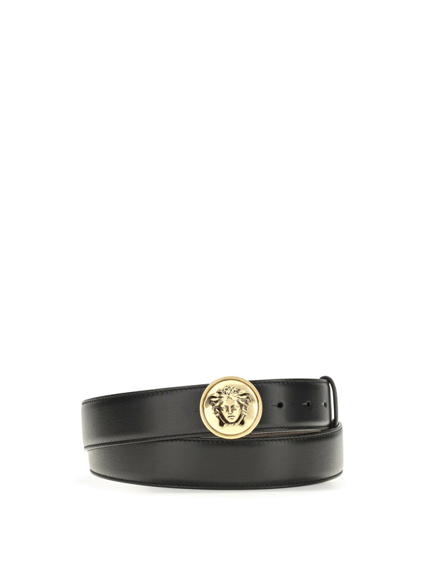 Versace 100% Calf Leather Bos Taurus belt in black