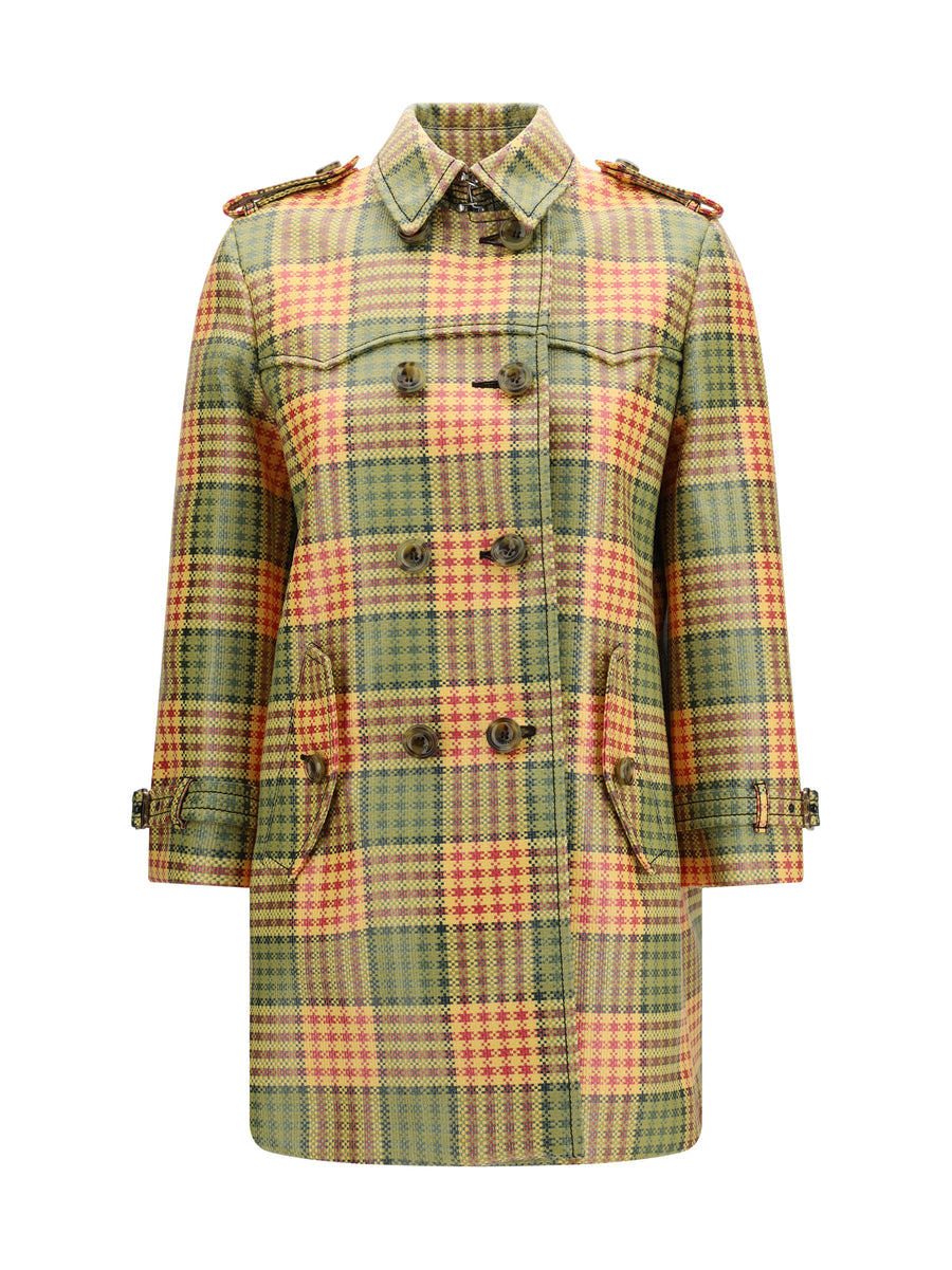 Burberry 54% Polyester; 46% Polyamide trench coat in green