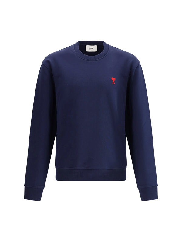 AMI Paris 100% Cotton sweatshirt in navy