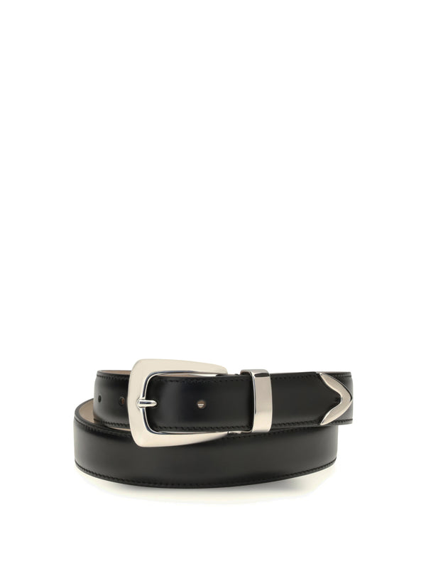 Khaite 100% Calf Leather Bos Taurus belt in black