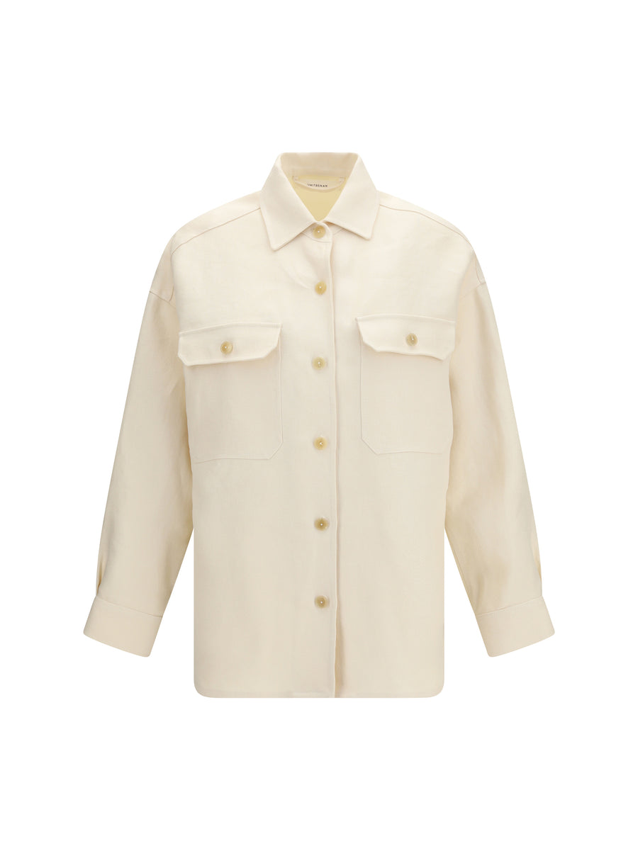 Umit Benan 100% linen overshirt in beige