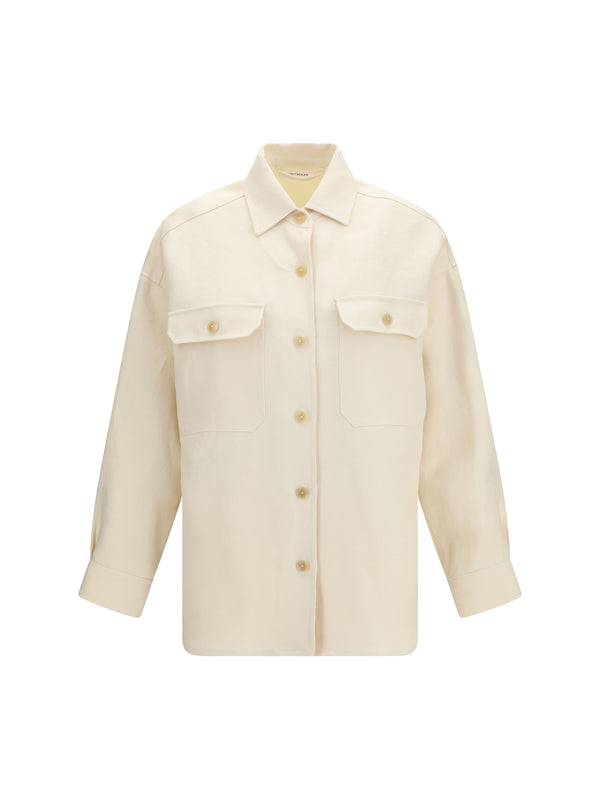 Umit Benan 100% linen overshirt in beige