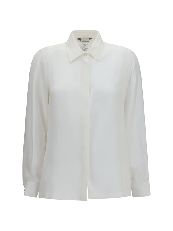 Max Mara 100% Silk shirt in white
