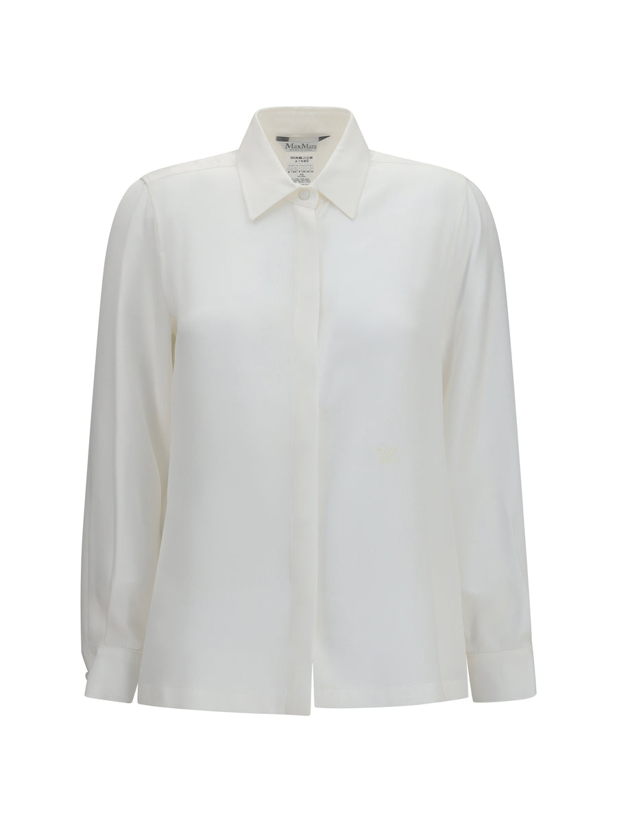 Max Mara 100% Silk shirt in white