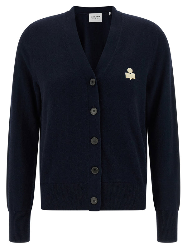 Marant Etoile Cotton and wool blend cardigan in navy