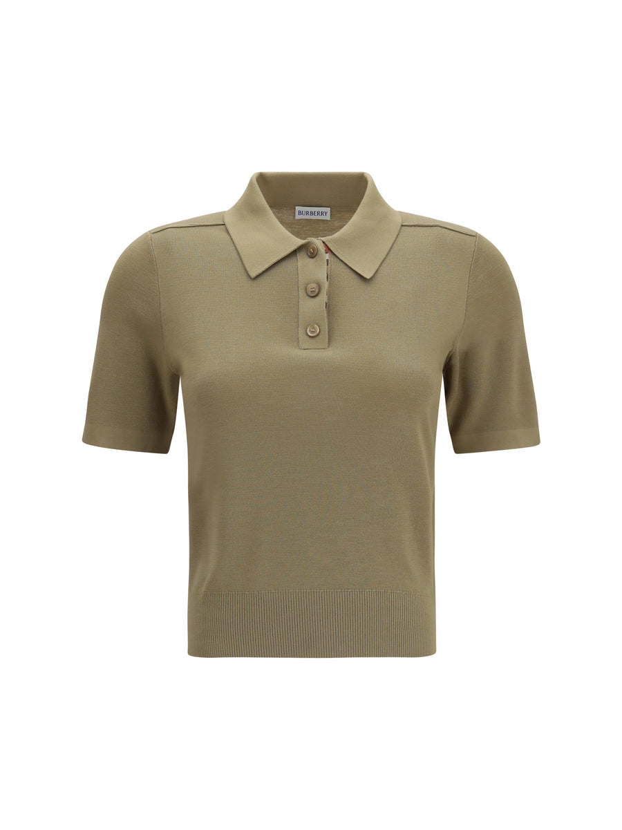Burberry 100% Merino wool polo in beige