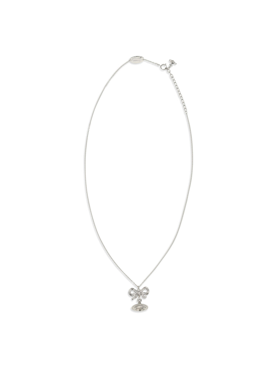Octavie Pendant Necklace Platinum / White, Clear Cz Silver Necklaces